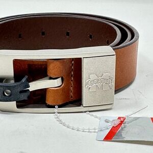 Mississippi State Bulldogs Mens Belt 40 Brown Leather MSU Embossed Logo College